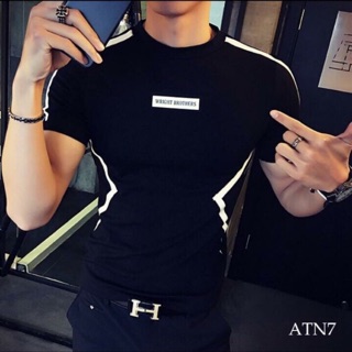 Áo thun nam body ngắn tay viền cổ tròn