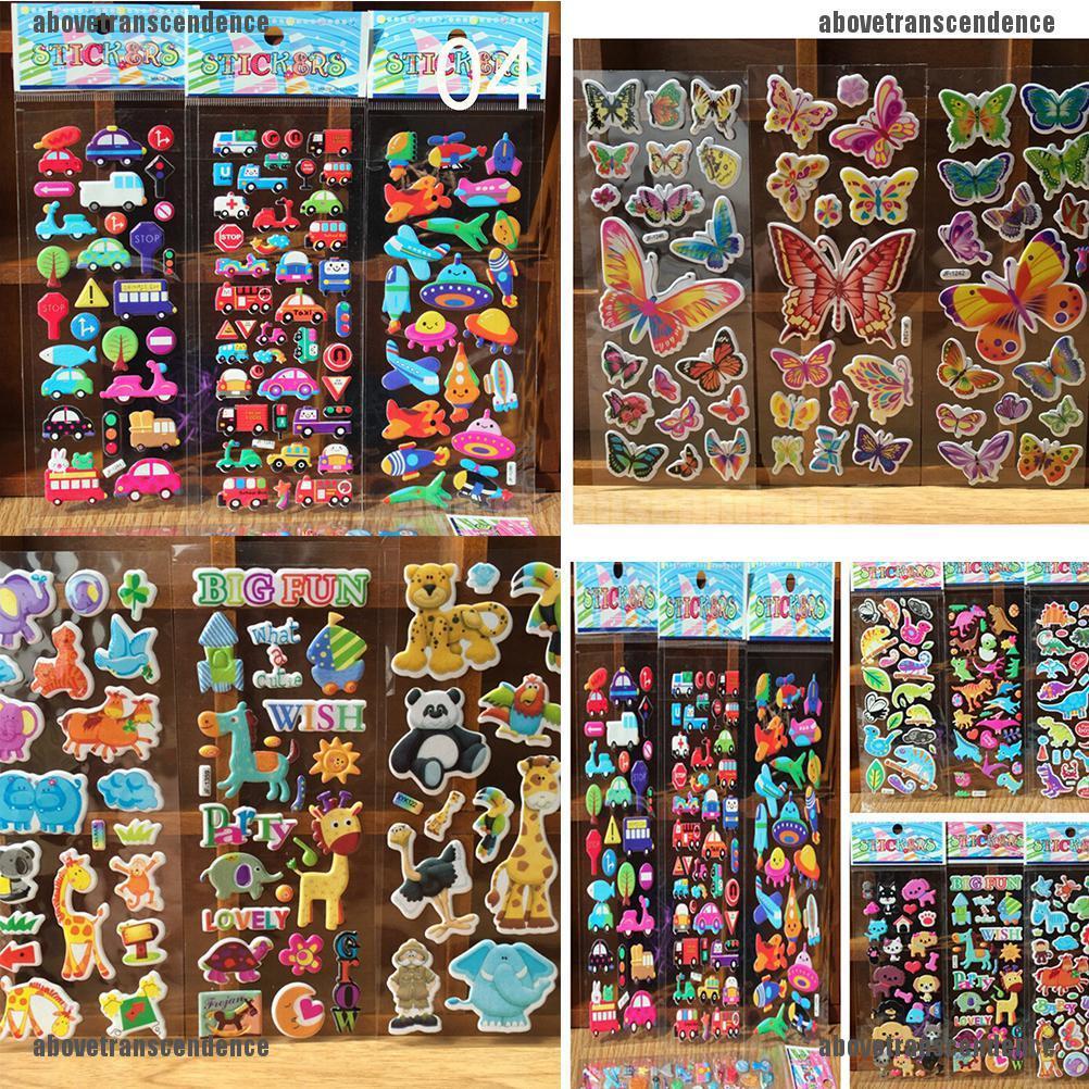 Set 10 miếng dán hoạt hình 3D cho bé