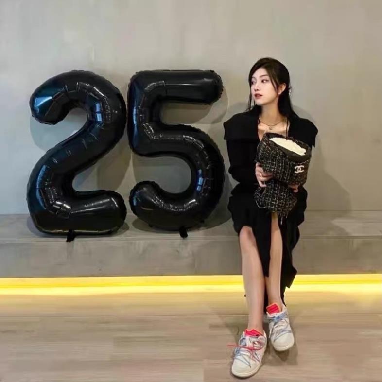 [ SIZE ĐẠI 70cm] Bóng số tuổi trang trí sinh nhật màu trắng phong cách Hàn Quốc