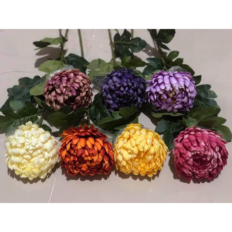 Hoa giả hoa lụa - Cúc Mẫu Đơn Phú Quý decor đẹp cao cấp nhập khẩu trang trí nhà cửa phù hợp cắm bình gốm