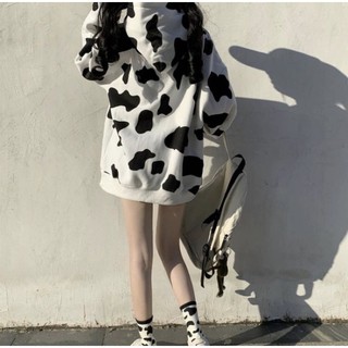 Áo hoodie bò sữa