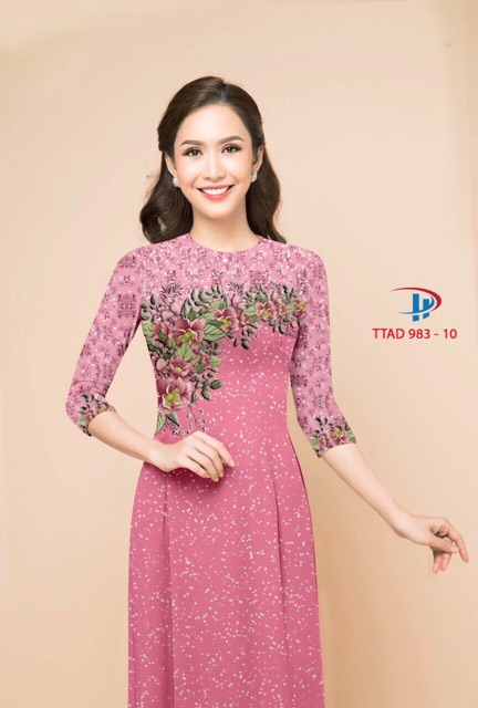 Vải Áo Dài Giả Hoa Thêu Ngực