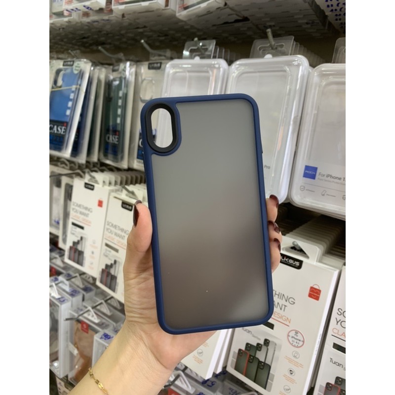 Ốp Lưng Nhám Viền Màu LIKGUS Iphone X/ Xs/ Xs Max Chống Bám Vân Tay - Hàng Chính Hãng