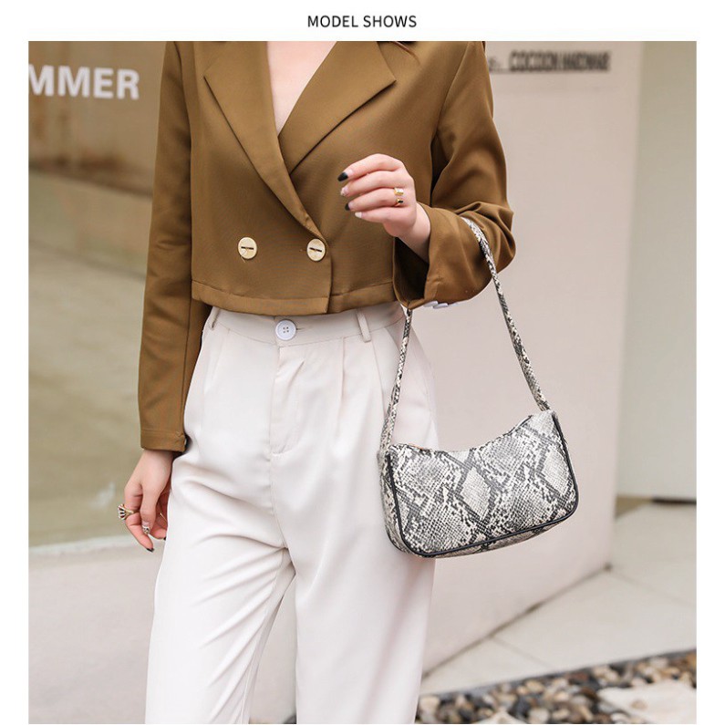 {Hot Trend} Túi kẹp nách vân da trăn quai tròn thời trang thanh lịch KN06 túi đeo vai | BigBuy360 - bigbuy360.vn