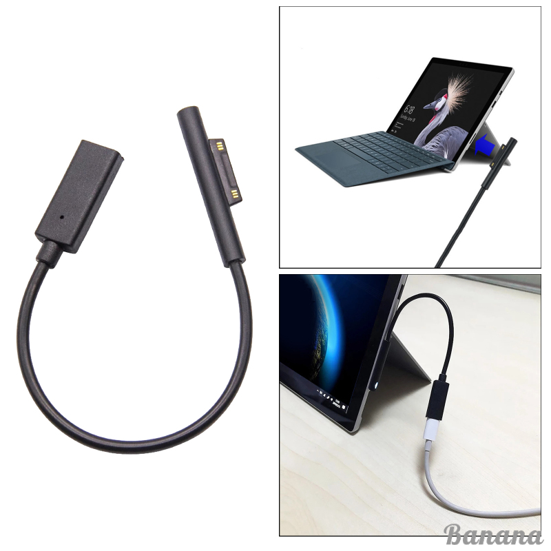 Dây Cáp Sạc Usb-C Type C 0.2m Cho Microsoft Surface Pro 3 / 4 / 5 / 6 / Pro Go / Laptop 15v / 3a