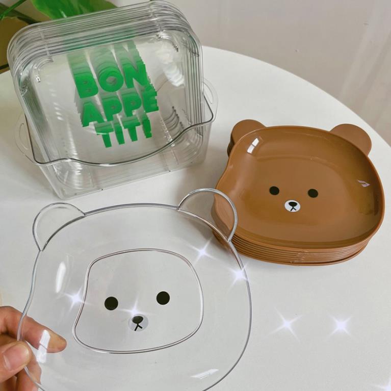 Khay Đĩa Đựng Đồ Ăn Vặt Hình Gấu Hoạt Hình Để Bàn
