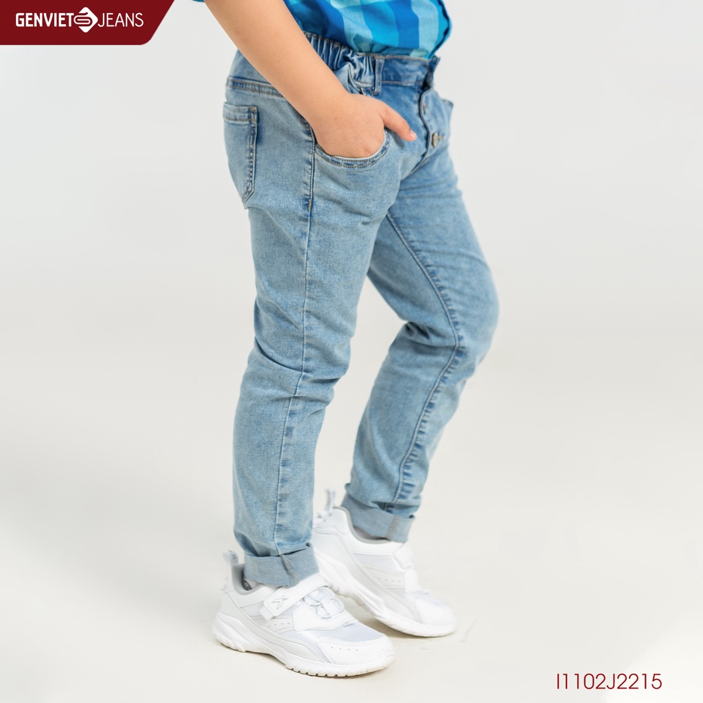 [Mã FATOP12 giảm 30K đơn 150K] Quần Jeans Dài Kid Thời Trang Bé Trai Genviet Phong Cách Hàn Quốc I1102J2215