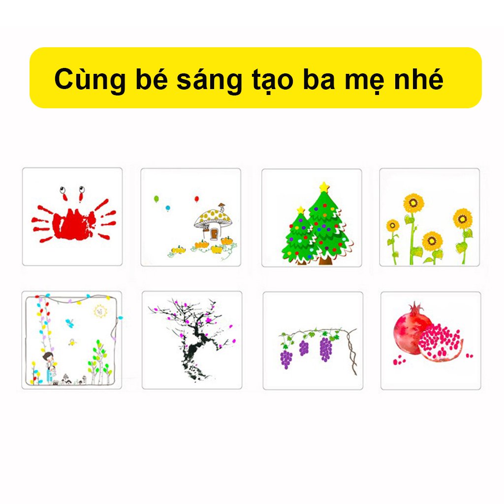 Màu chơi dấu vân tay loại to kèm sách hướng dẫn COMBO Washable Paint Pad + Finger Painting Book