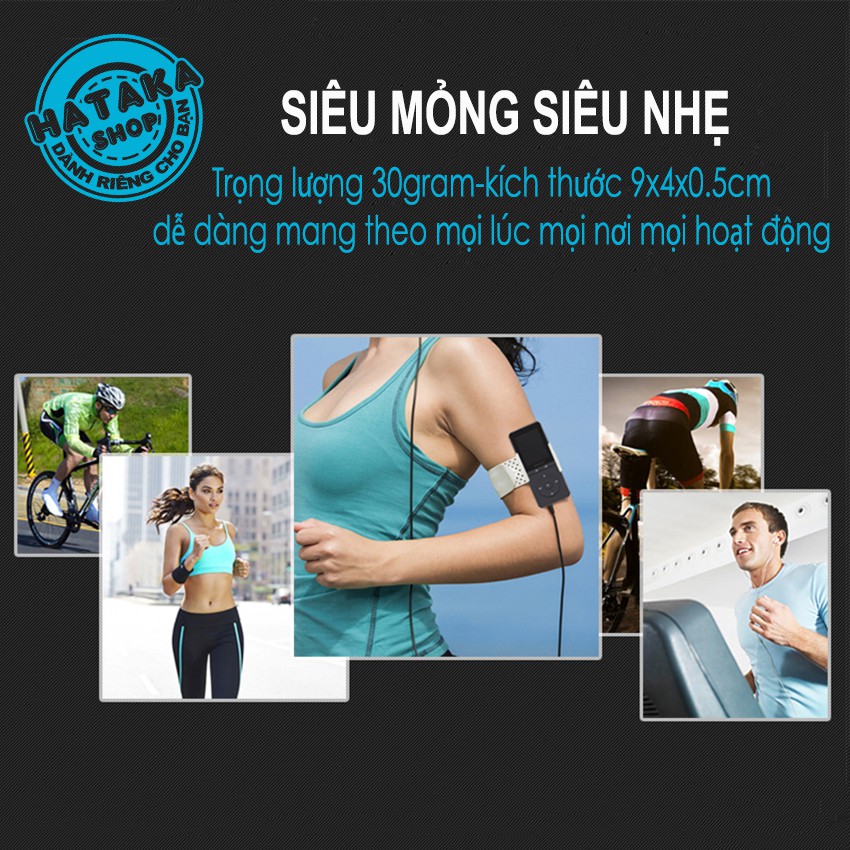 Máy nghe nhạc mp3 JS-01 siêu mỏng đa chức năng tặng tai nghe và dây sạc