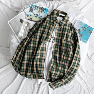 Áo Sơ Mi Dài Tay Sọc Caro Nam Nữ