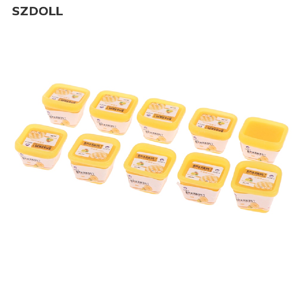 Set 10 mô hình hộp kem/ thực phẩm trang trí nhà búp bê tỉ lệ 1/12 DOM