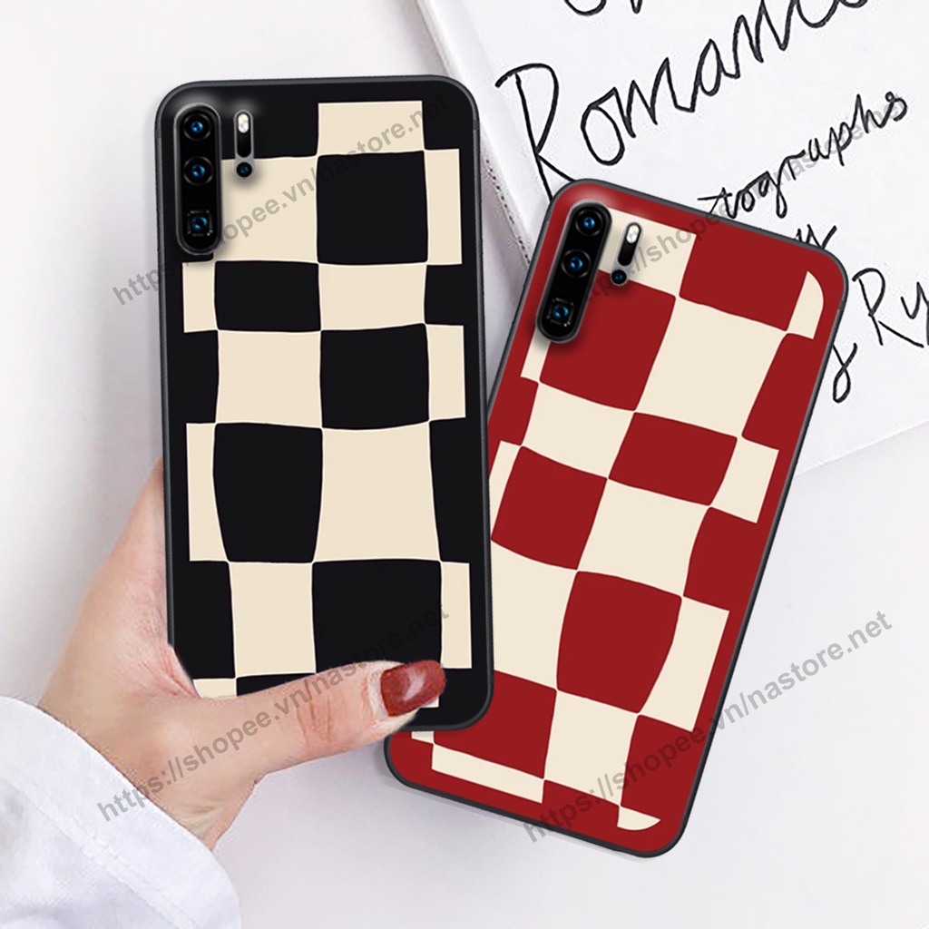 Ốp lưng Huawei P30 / P30 Pro mặt cười, họa tiết caro đơn giản đẹp cute