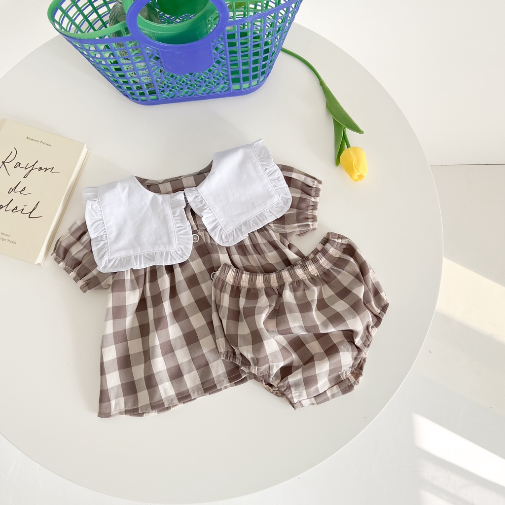 Áo Thun Cotton Tay Ngắn Và Quần Bánh Mì Dành Cho Bé Gái Sơ Sinh Thời Trang Mùa Hè 2023
