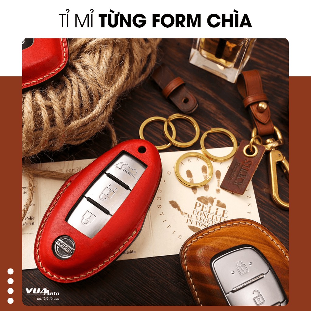 Bao da chìa khóa ô tô Bespoke đẳng cấp và sang trọng, thiết kế thủ công handmade tỉ mỉ, da bò Ý nhập khẩu cao cấp