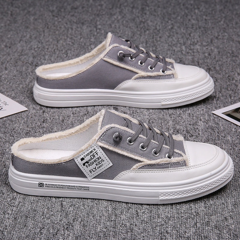 Giày Lười Vải Canvas Thể Thao Thời Trang Phong Cách Hàn Quốc Cho Nam