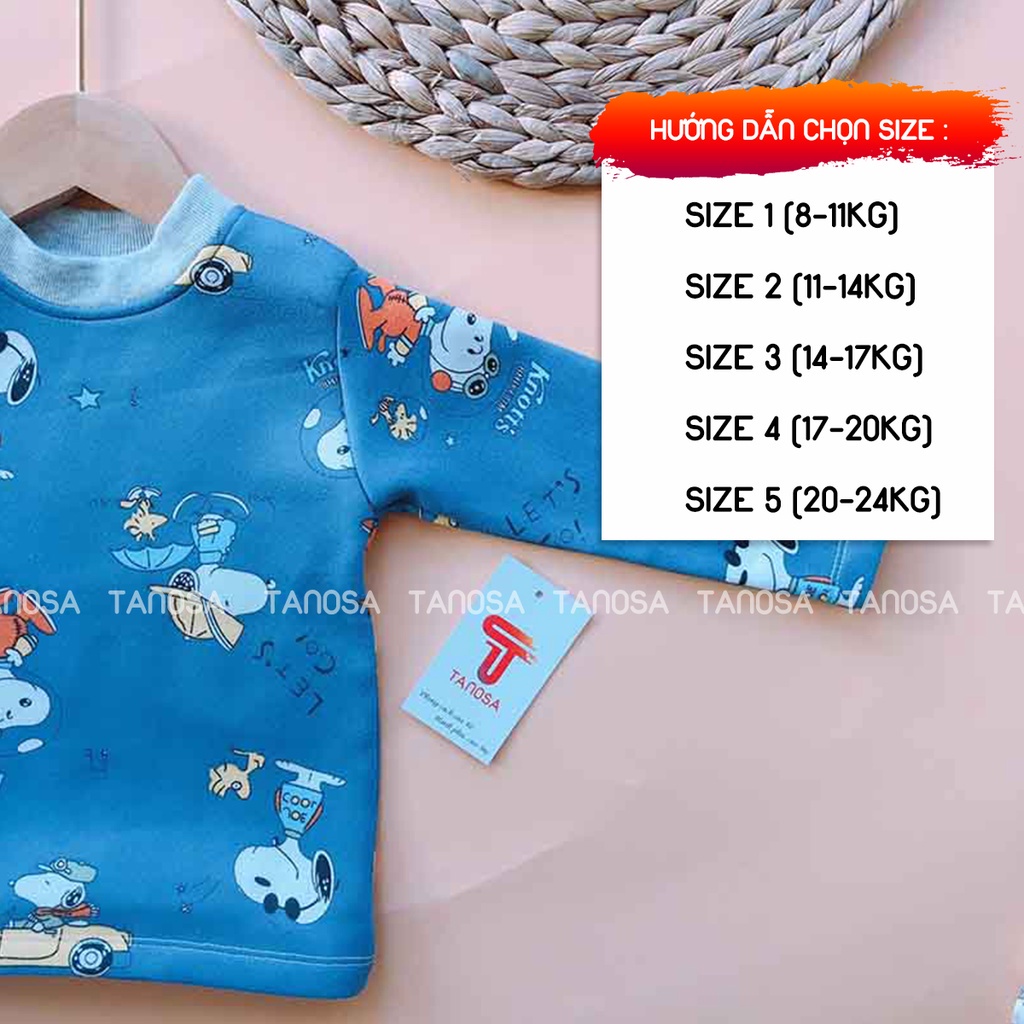 Bộ nỉ bông ấm áp cho bé yêu Phom To 8_22kg (1-6year) Tanosa_kids