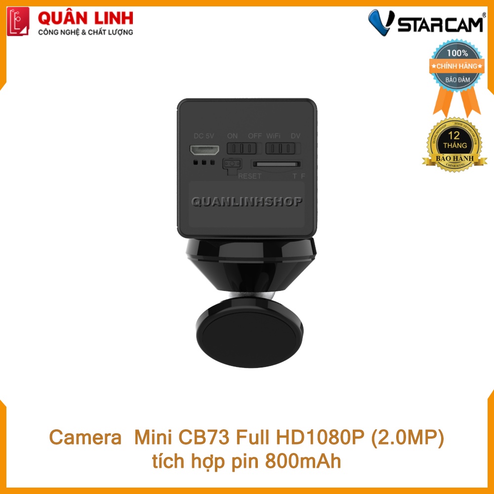 Camera giám sát IP Wifi hồng ngoại Vstarcam CB73 Full HD 1080P 2MP, tích hợp pin 800mAh