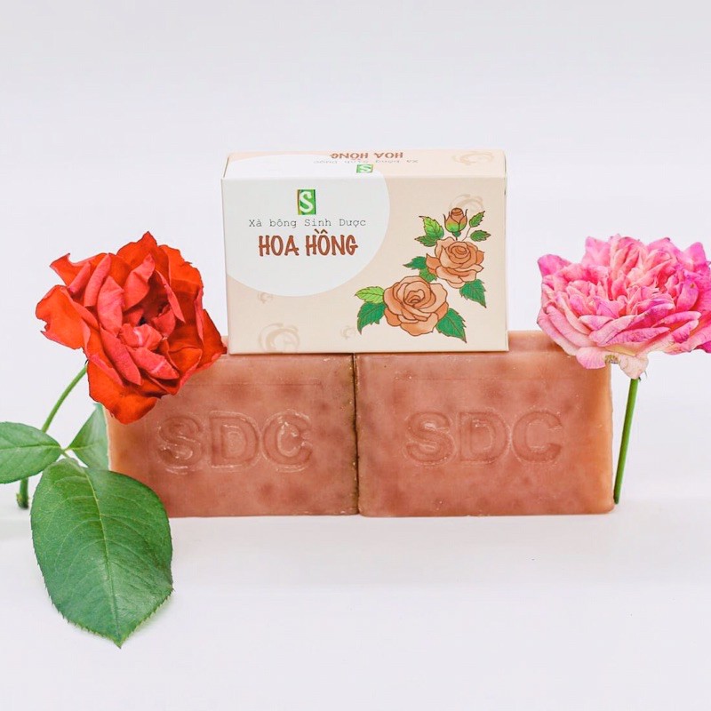 Xà bông, xà phòng hoa hồng sinh dược soap 100% từ thảo dược, dưỡng da ,trắng da thư giản, tắm rửa mặt