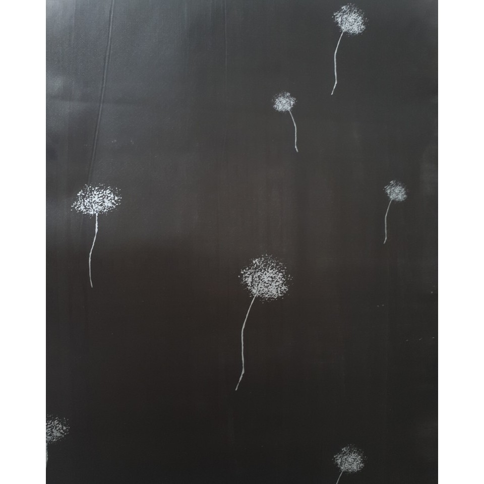 1 mét giấy dán tường màu đen họa tiết hoa bồ công anh - khổ 45cm (ảnh shop tự chụp) có keo sẵn
