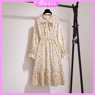 Đầm hoa nhí vintage dáng dài tiểu thư bánh bèo ulzzang Hàn Quốc - Roxie