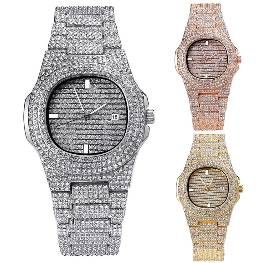 Đồng Hồ Thạch Anh Analog Hiển Thị Ngày Chống Nước Đính Đá Sang Trọng | BigBuy360 - bigbuy360.vn