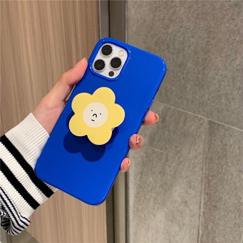 Ốp Điện Thoại Xanh Kèm Chống Hoa - CAS2232