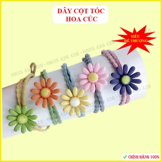 Dây cột tóc hoa cúc nhiều màu - dây thun buộc tóc nữ hàn quốc dễ thương