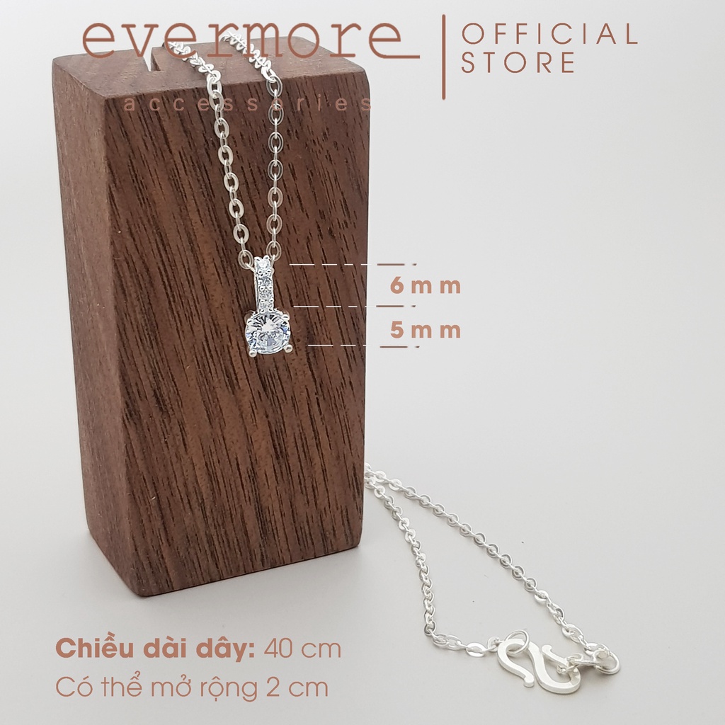 Dây chuyền bạc EVERMORE, vòng cổ bạc ta đính đá 5mm Merida - minimalist, thanh lịch - D040
