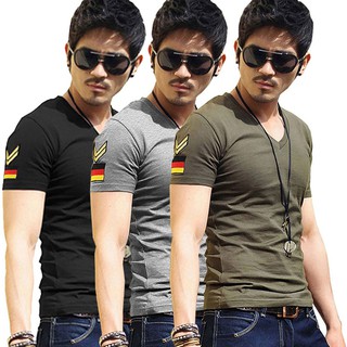 Áo phông quân hàm cổ tim thun co dãn - AP3