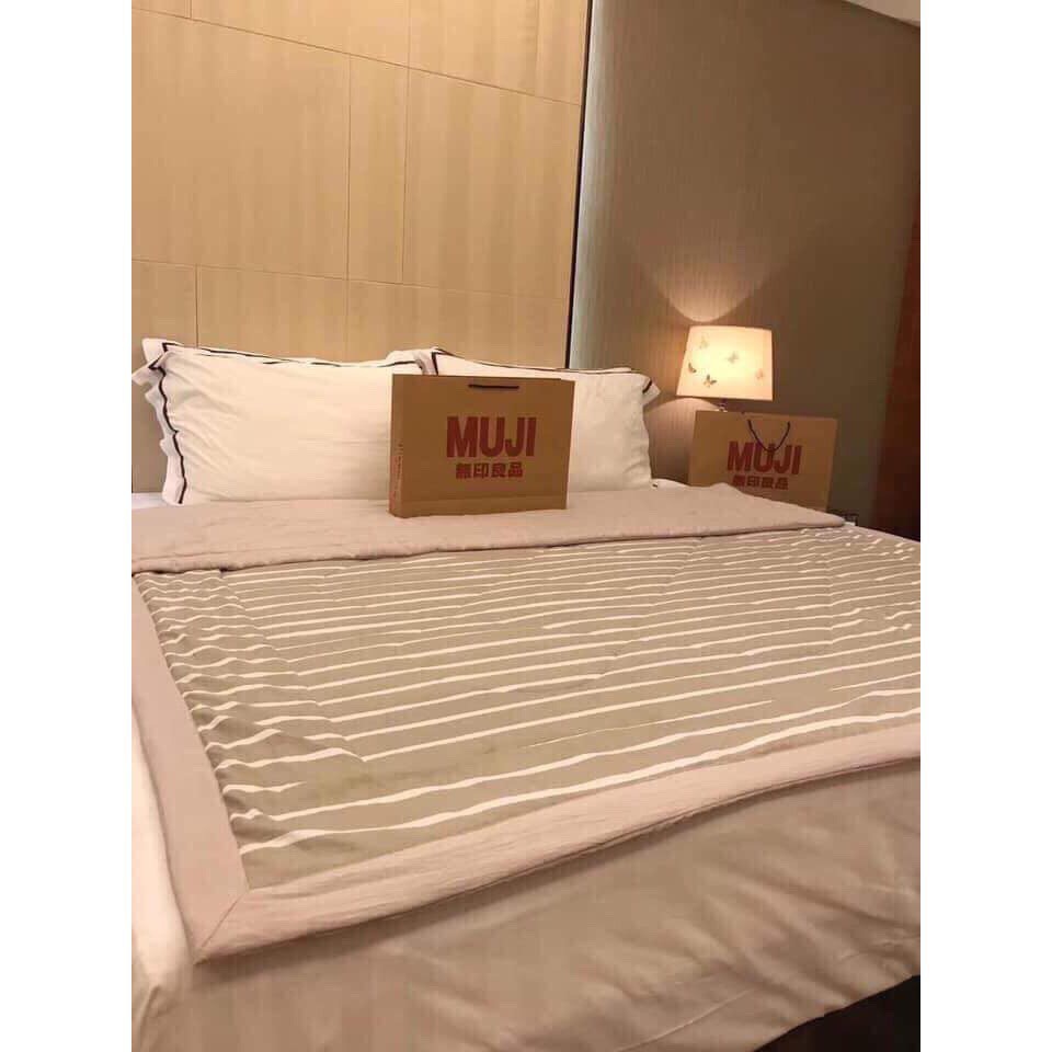 chăn hè cotton muji kiểu dáng Nhật Bản - Mềm,Thoáng,Nhẹ,đắp là phê