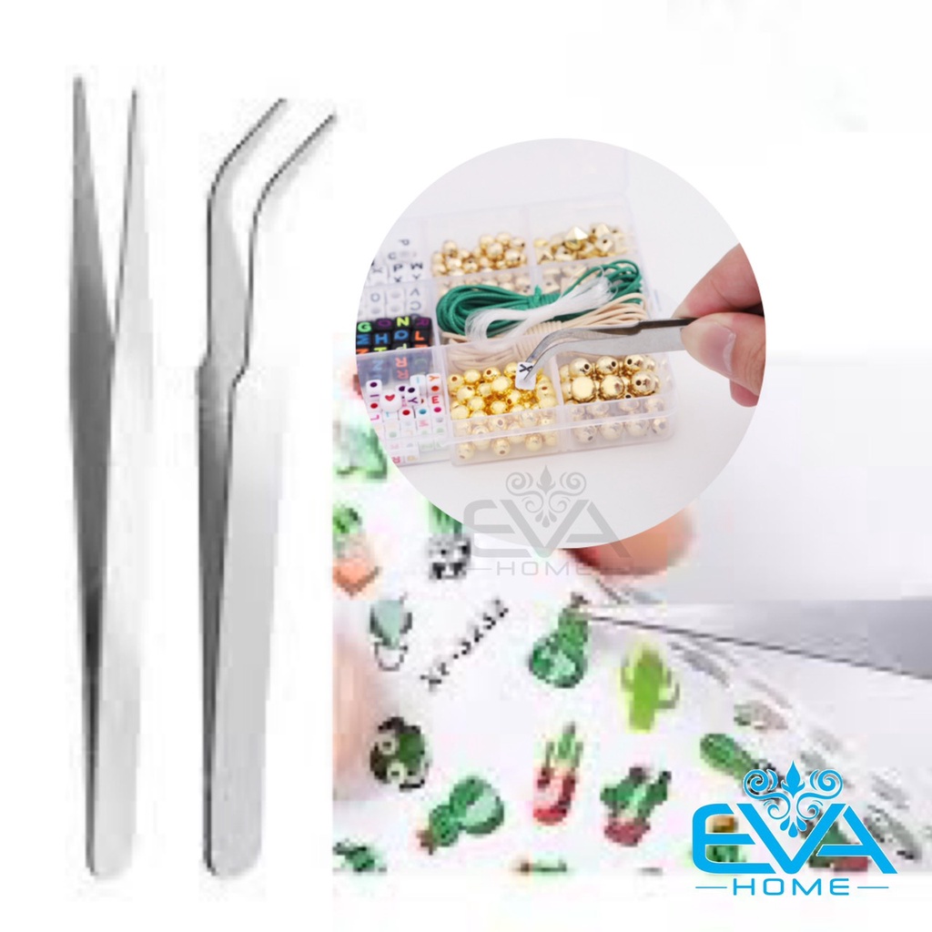 Nhíp Gắp Mũi Nhọn Đầu Cong / Đầu Thẳng Đa Năng Stainless Steel Point Tweezer