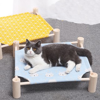 Giường Gỗ Thú Cưng Cao Cấp, Giường Cho Mèo Thoáng Mát Có Thể Tháo Rời