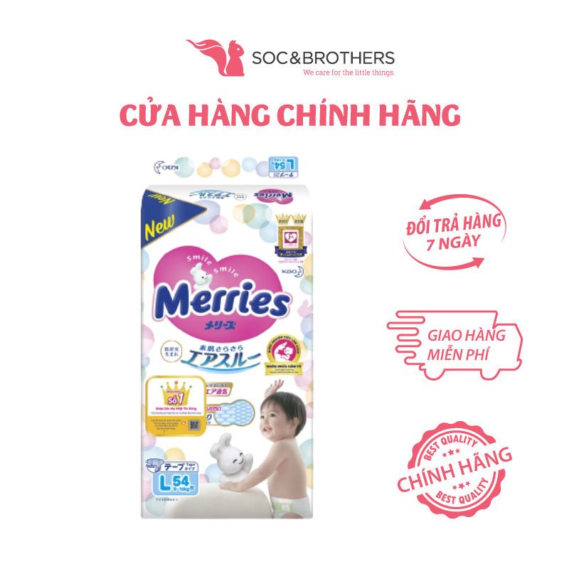 Bỉm Merries dán L 54 ( 54 miếng)