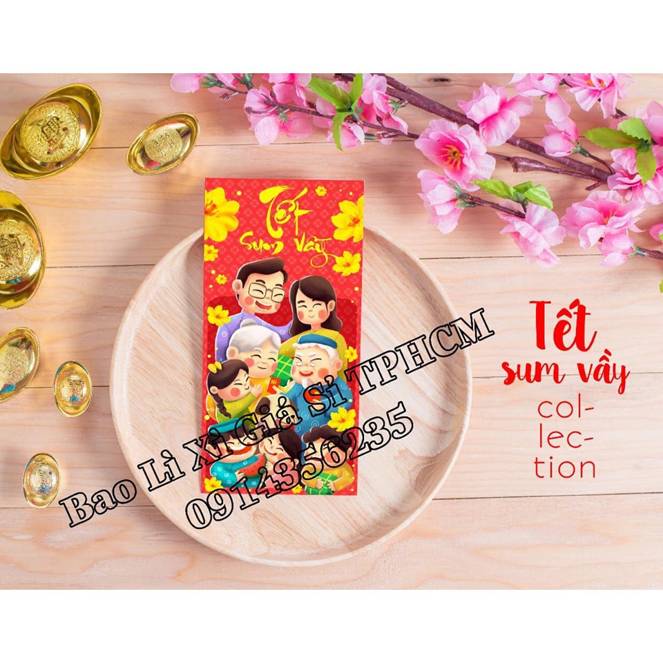 [Big Sale]  Bao Lì Xì 2020 - Xấp 10 Bao - Chủ Đề Xuân Vạn Phúc Tặng Bao Kiếng