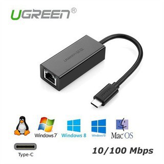 Bộ chuyển usb type c sang lan hỗ trợ ethernet ugreen 30287