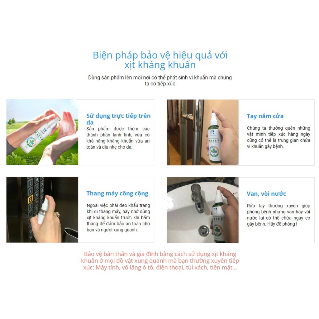 Xịt kháng khuẩn toàn thân, GEL nước diệt khuẩn khử trùng cá nhân MC Pharma, Hương Quế - HÀNG CHÍNH HÃNG - Dreamworl | BigBuy360 - bigbuy360.vn