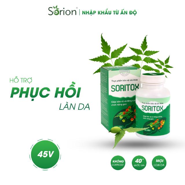 Soritox 45 VIÊN - Hỗ trợ phục hồi da Vảy nến, Viêm da cơ địa, Chàm da, Nấm da, Hắc lào, Á sừng, Mẩn ngứa, Bong tróc da