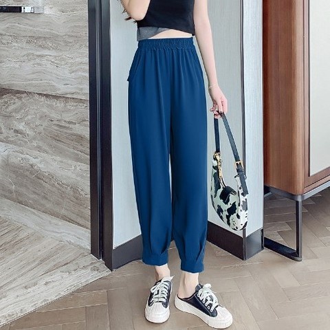 Quần Harem Mỏng Lưng Cao Thời Trang Mùa Hè Cho Nữ