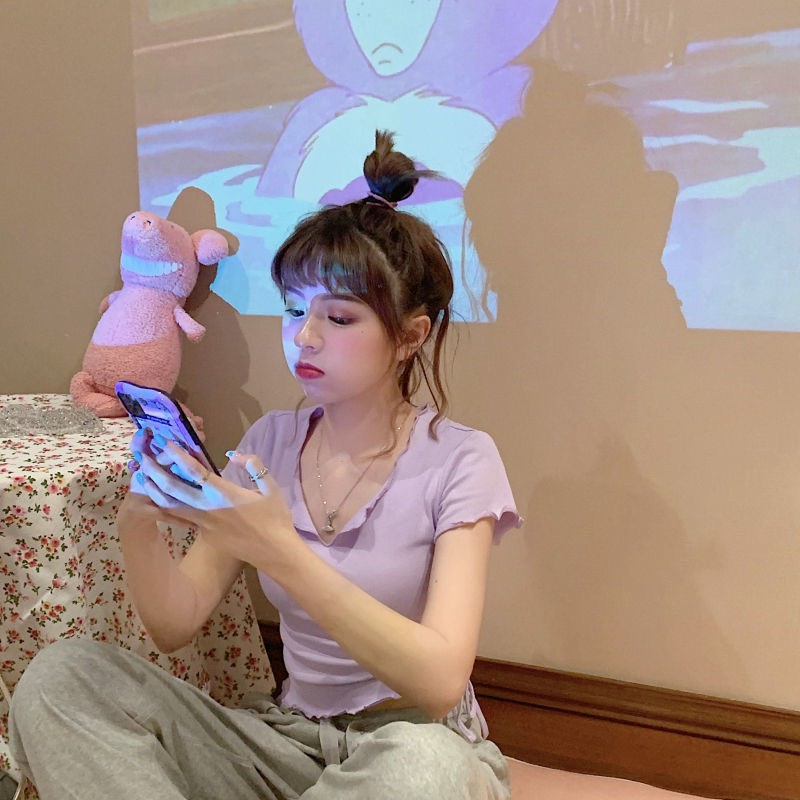 Áo thun croptop dây rút pastel siêu xinh siêu mát hack dáng siêu đẹp