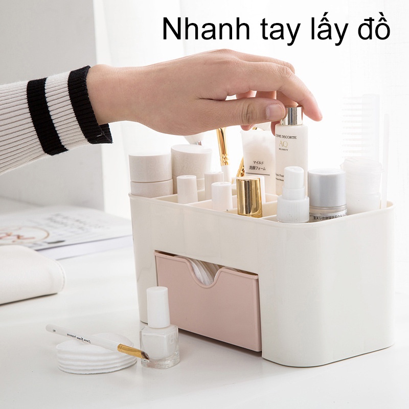 Hộp lưu trữ mỹ phẩm bằng nhựa Ngăn kéo Ngăn kéo Ngăn kéo Bộ chia Trang điểm Trang sức Tổ chức GM-ZMSNH001