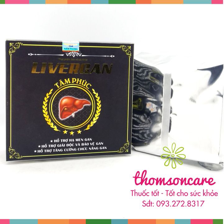Livergan - Hỗ trợ hạ men gan, giải độc gan từ Cà gai leo, Diệp hạ châu Hộp 60 viên Liver Gan Tâm Phúc
