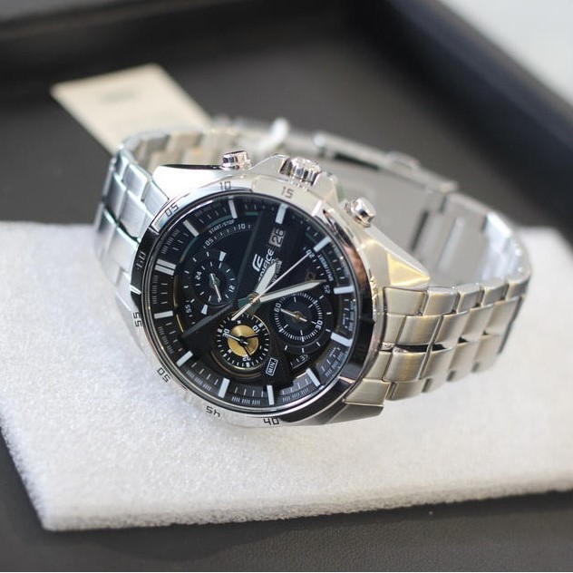 Đồng Hồ Casio Edifice EFR-556D Bạc Mặt Đen Full Box Hãng