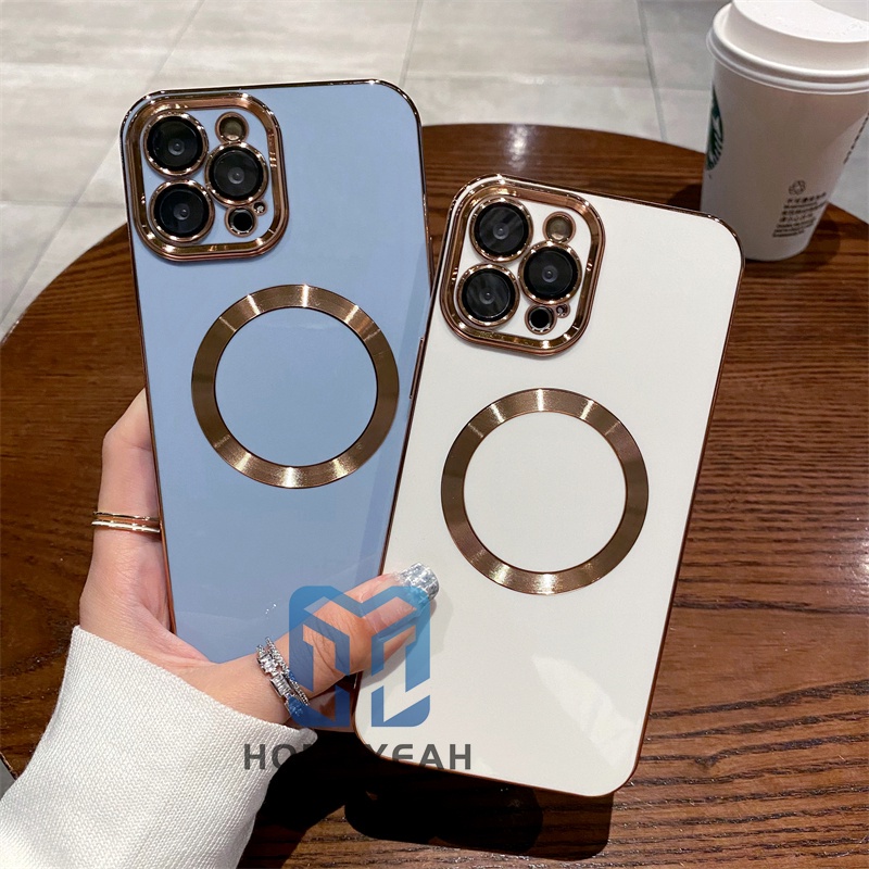 Ốp Điện Thoại Silicon Mạ Điện Chất Lượng Cao Hỗ Trợ Sạc Không Dây Cho iPhone 12 13 11 Pro Max ip13