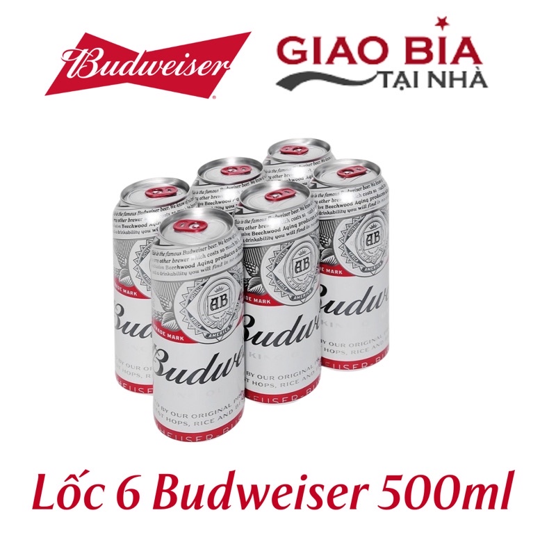 Lốc 6 Lon Bia Budweiser 500ml Bia Mỹ bán chạy nhất Thế Giới