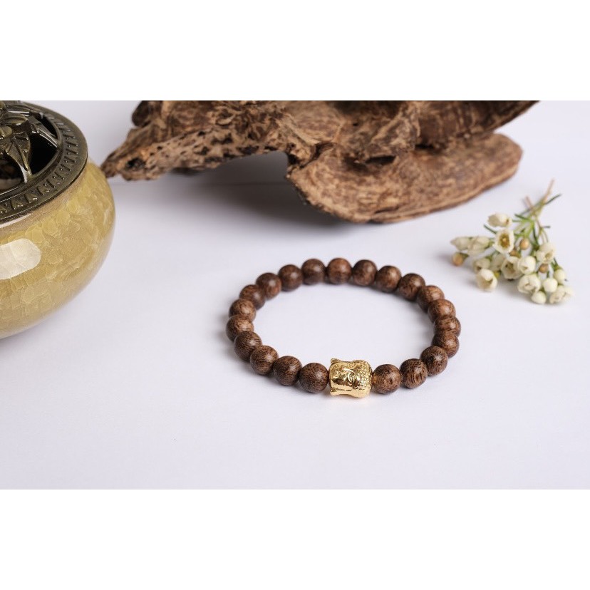 Vòng Tay Trầm Hương Kỳ Gia 8 Li 21 Hạt Phối Charm May Mắn Tài Lộc