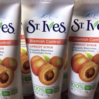 Sữa rửa mặt tẩy da chết St.lves Blemish control apricot scrub xuất sứ Mỹ rửa mặt giúp tẩy đi tế bào chết già cỗi thô sần