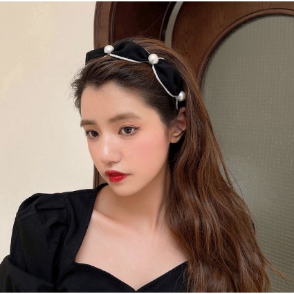 Bờm/Cài tóc đính đá phối nơ dành cho phái nữ