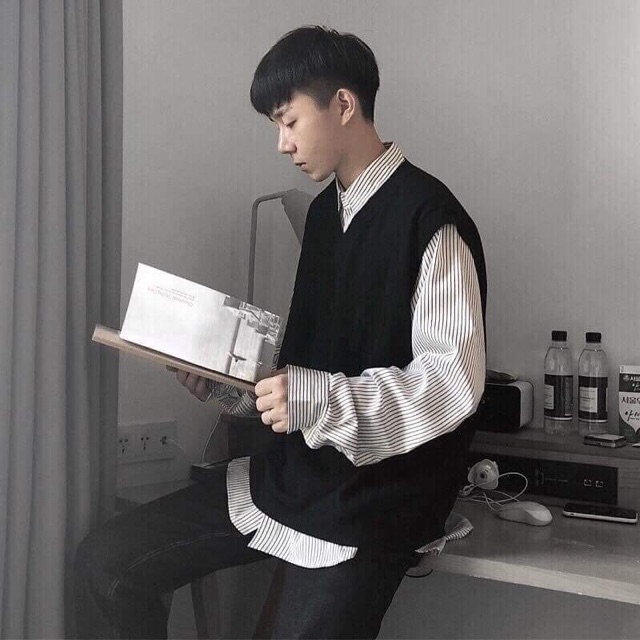 Sét áo gile + áo bo gấu KHB876