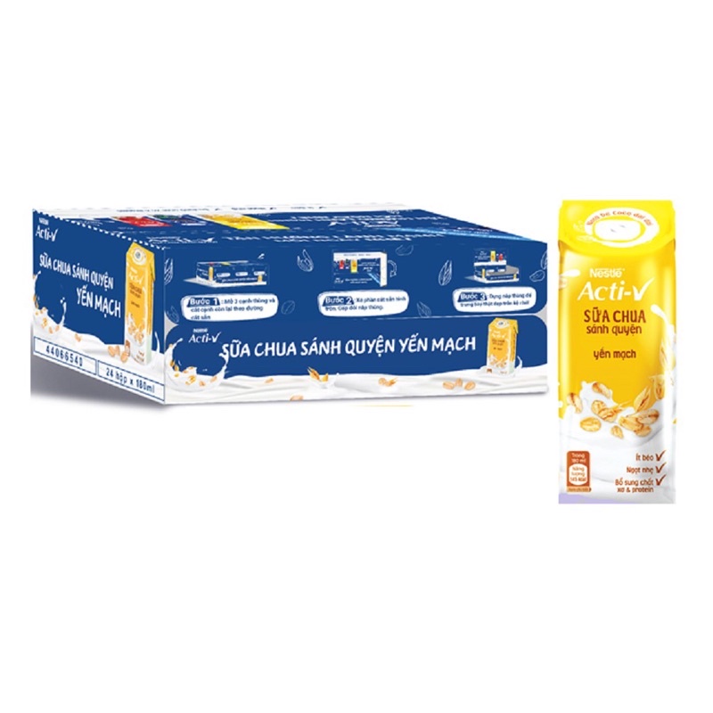 Thùng 48 hộp sữa chua uống yến mạch nestle Acti-v
