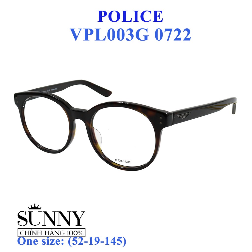 Gọng kính thời trang chính hãng Police VPL003G, thiết kế dễ đeo bảo vệ mắt